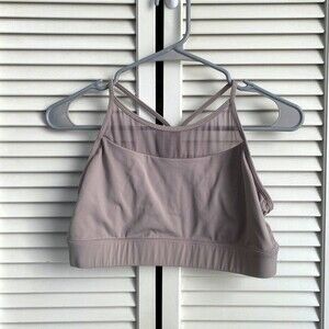 Tier Activewear Bra with Mesh Light Gray High Neck Large